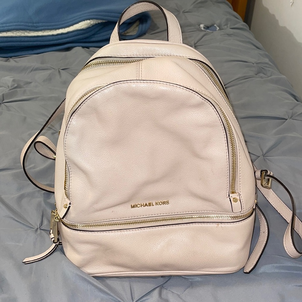 Michael kors light pink nude backpack